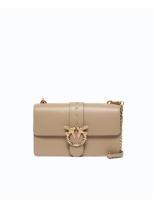 Borsa a tracolla media Love Bag One in pelle con fibbia gioiello